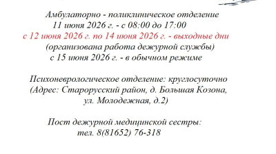Режим работы в праздничные дни